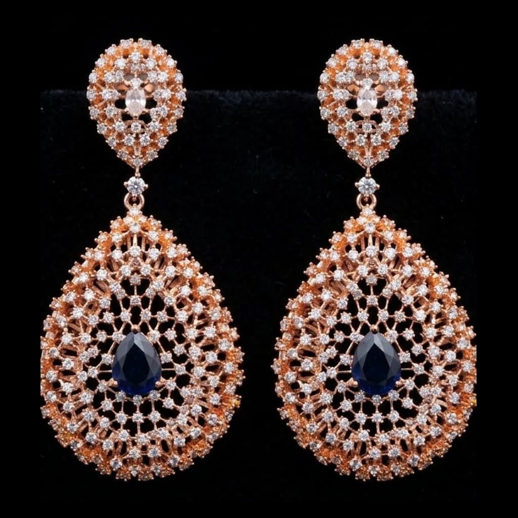 Sapphire Drop Earrings — Diamantte Pune