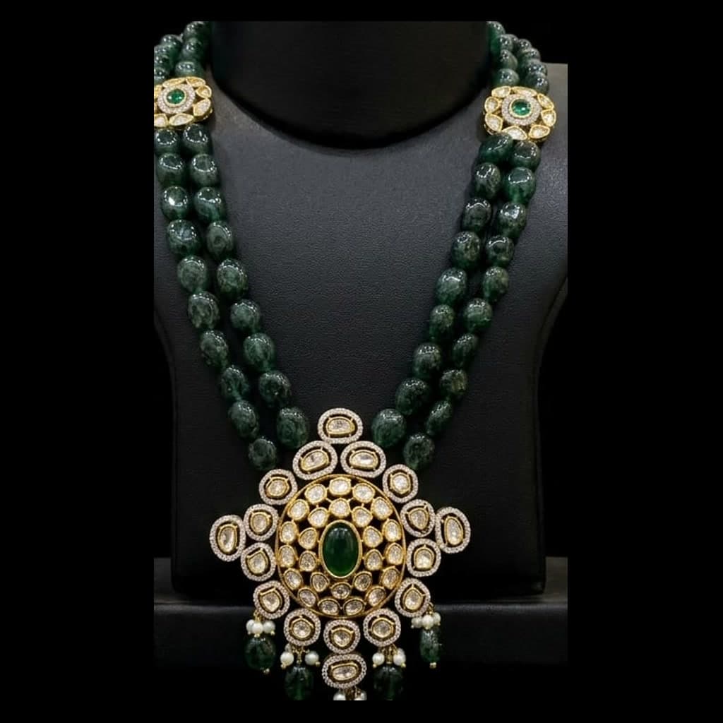 Emerald Polki Bridal Set — Diamantte Pune