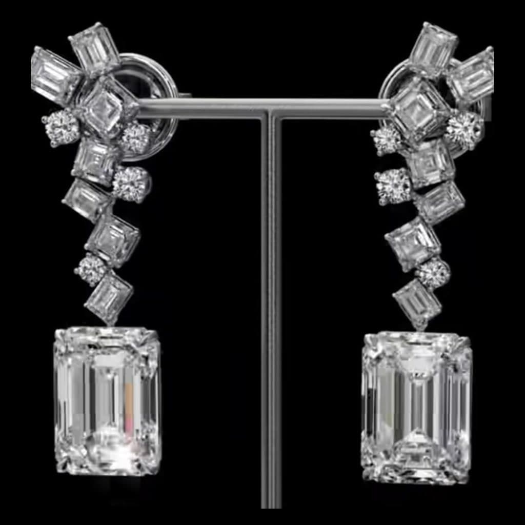 Emerald-Cut Cascade Drops — Diamantte Pune