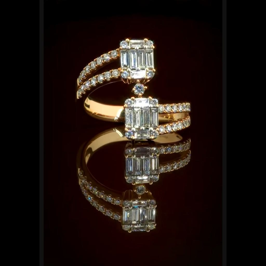 Baguette Bypass Ring — Diamantte Pune