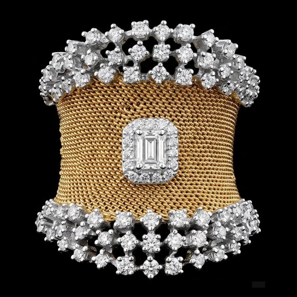 Gold Mesh Ring — Diamantte Pune