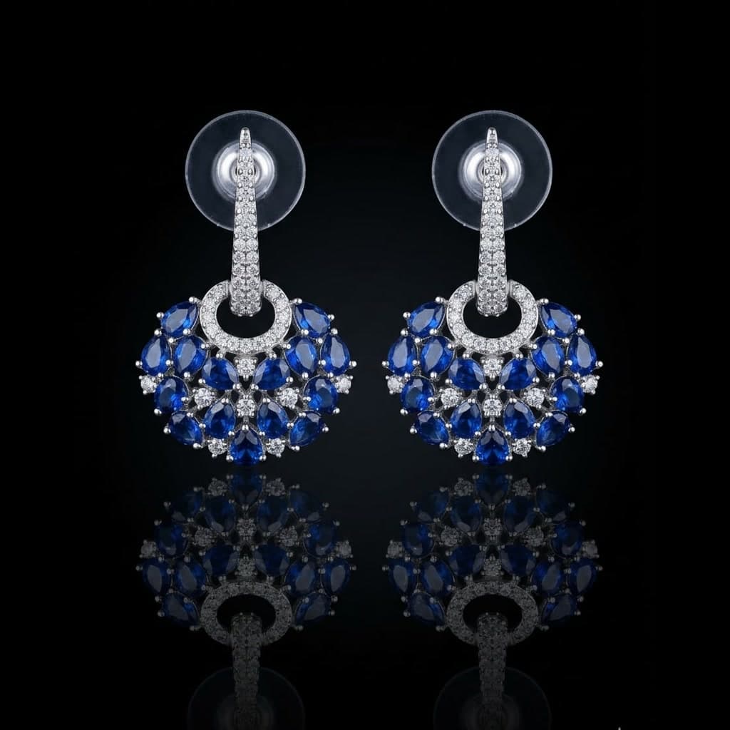 Sapphire Globe Drop Earrings — Diamantte Pune