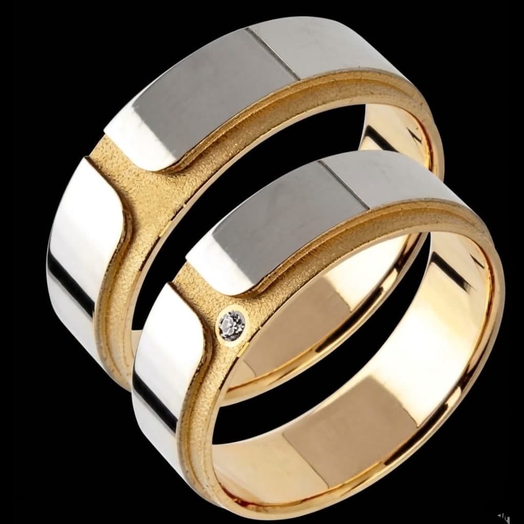Two-Tone Wedding Bands — Diamantte Pune