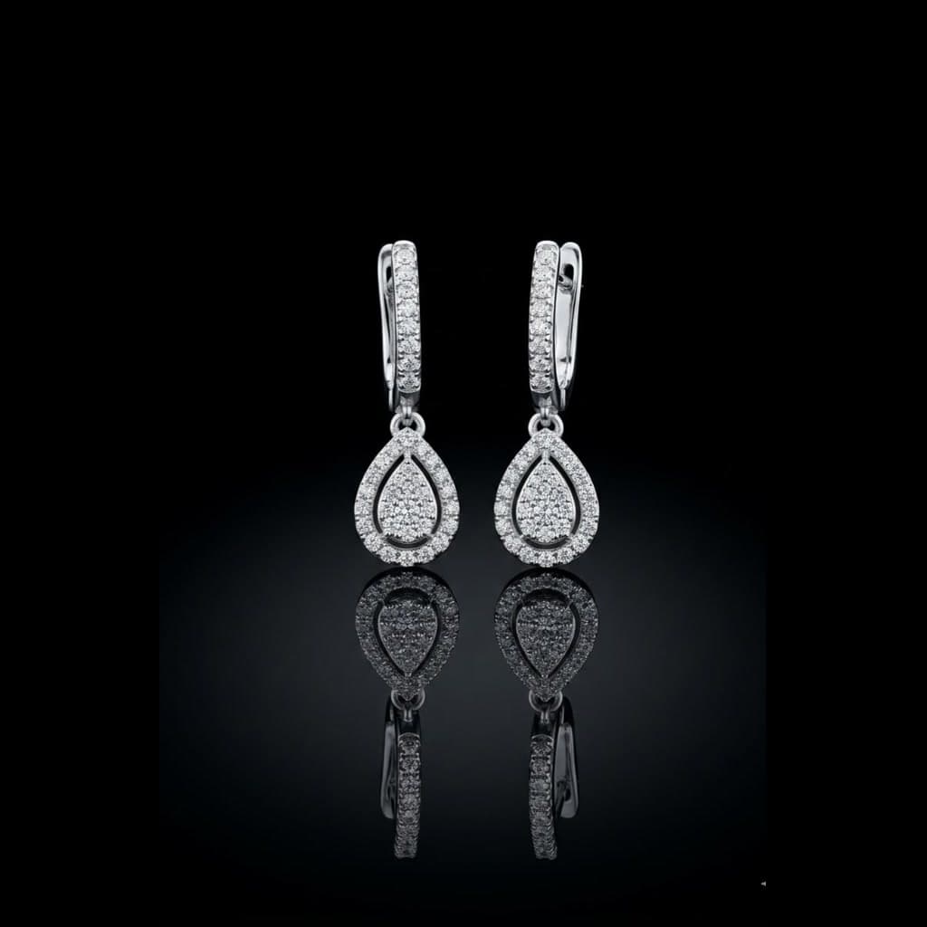 Diamond Pear Drop Earrings — Diamantte Pune