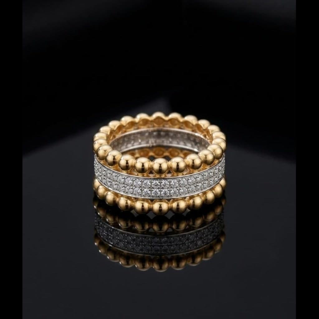 Beaded Pavé Band Ring — Diamantte Pune