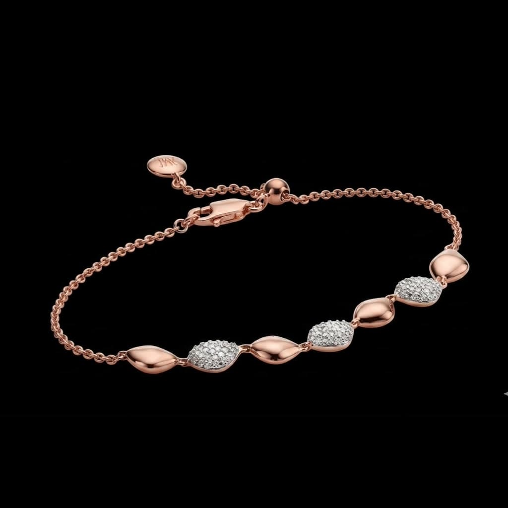 Rose Gold Station Bracelet — Diamantte Pune