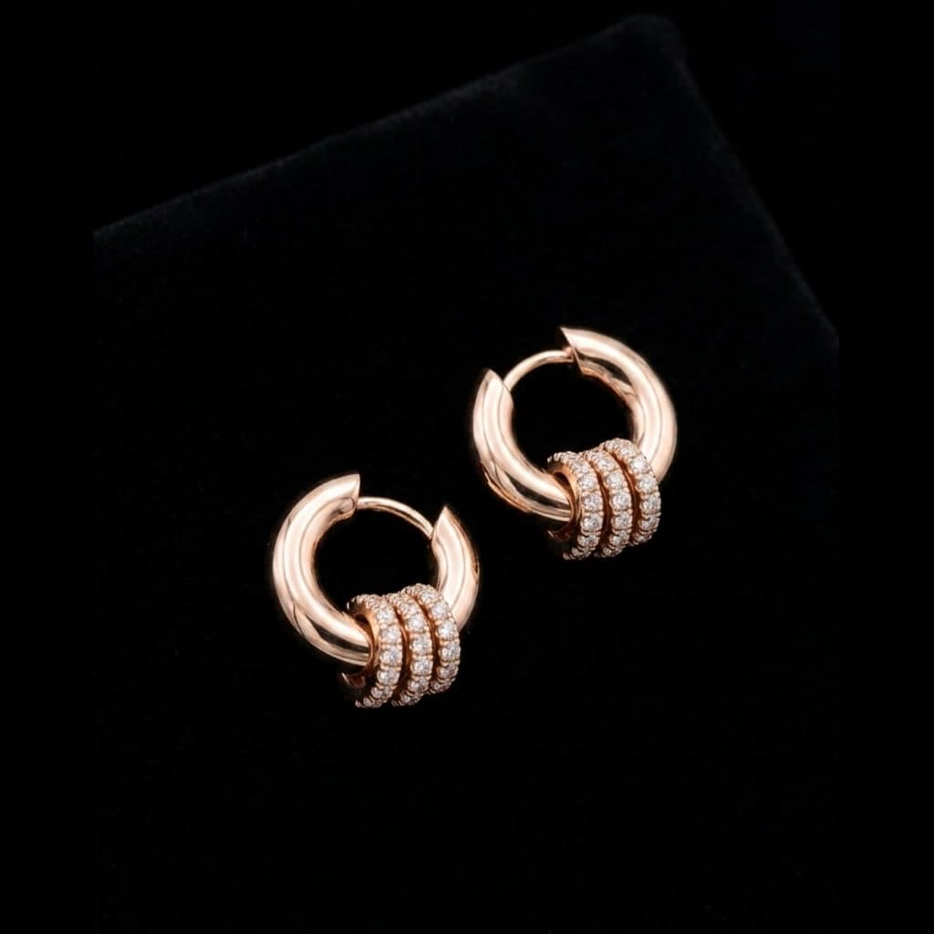 Rose Gold Knot Hoops — Diamantte Pune