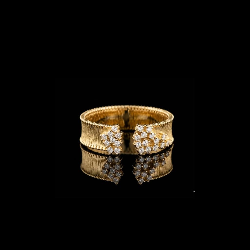 Textured Open Band Ring — Diamantte Pune