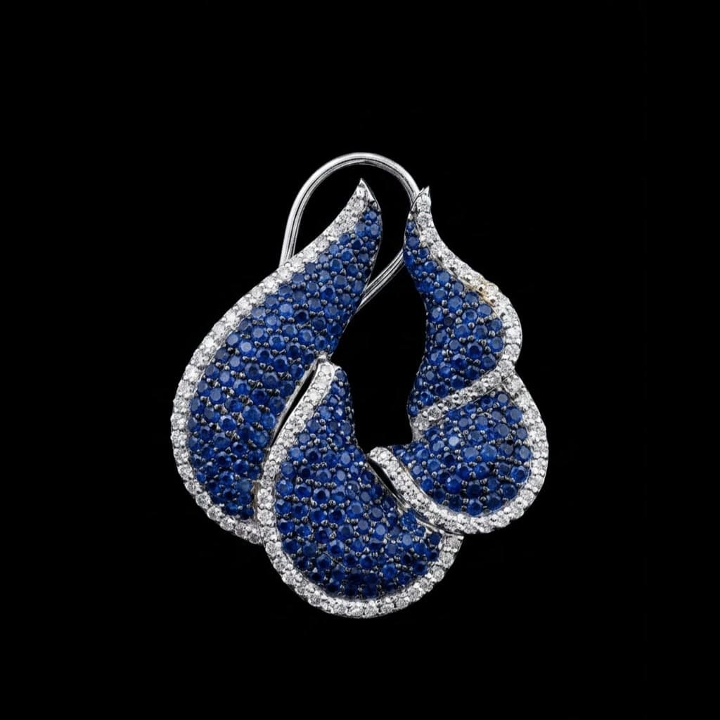 Sapphire Swirl Hoop Earrings — Diamantte Pune