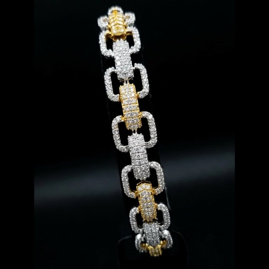 Two-Tone Diamond Chain Bracelet — Diamantte Pune