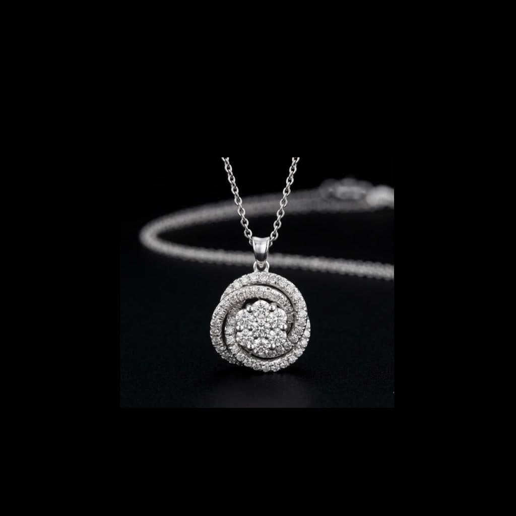 Double Halo Circle Pendant — Diamantte Pune