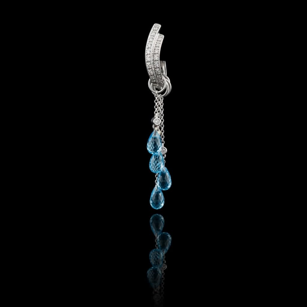 Blue Topaz Cascade Earrings — Diamantte Pune