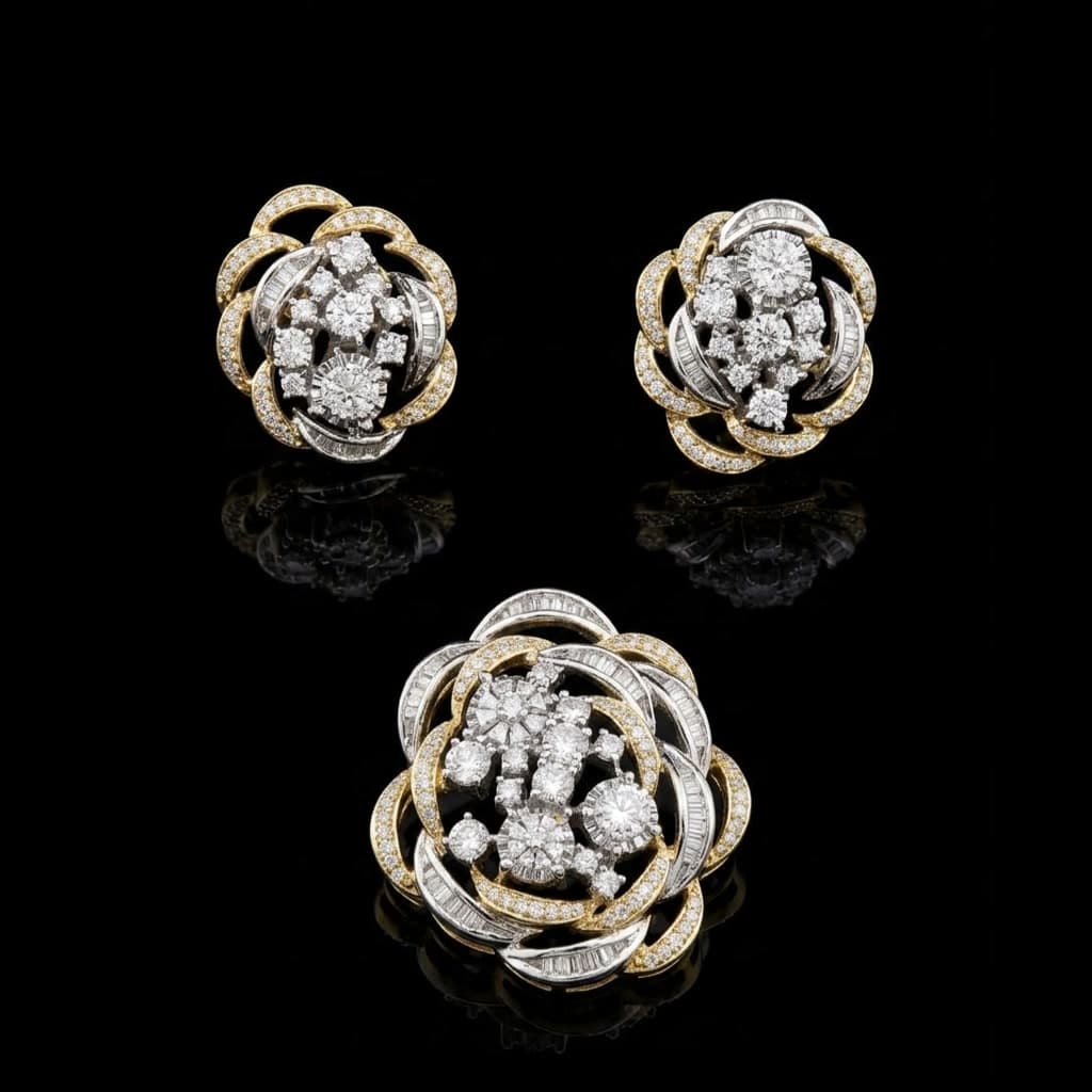 Two-Tone Diamond Bloom Set — Diamantte Pune