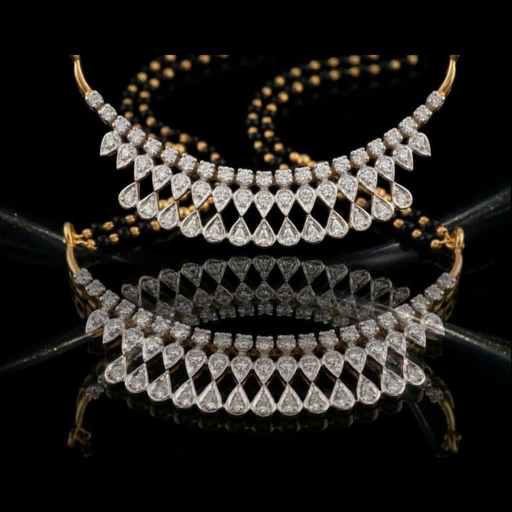 Pear Fringe Diamond Mangalsutra — Diamantte Pune