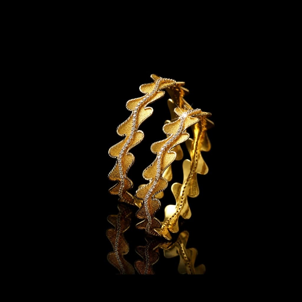 Scalloped Wave Bangles — Diamantte Pune