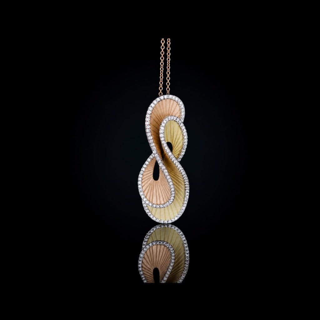 Tri-Tone Infinity Pendant — Diamantte