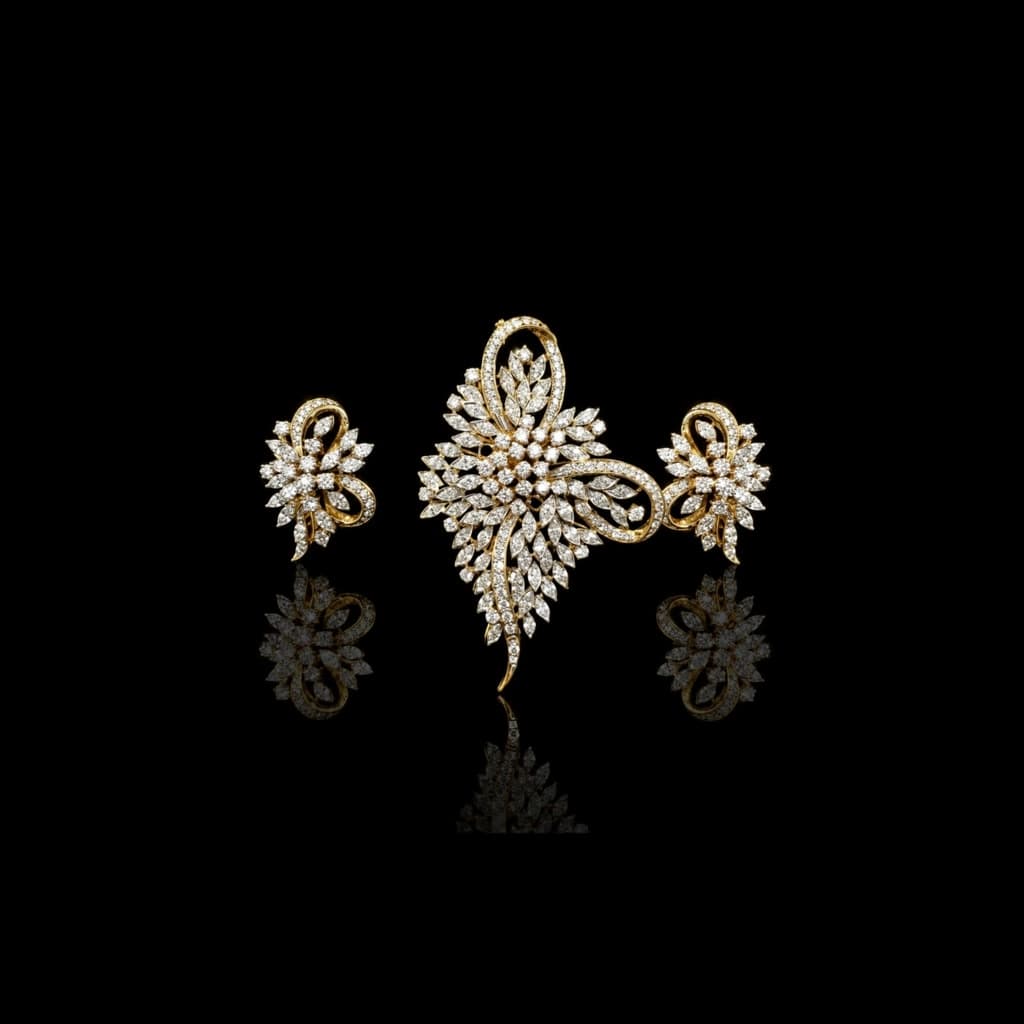 Diamond Spray Brooch Set — Diamantte Pune