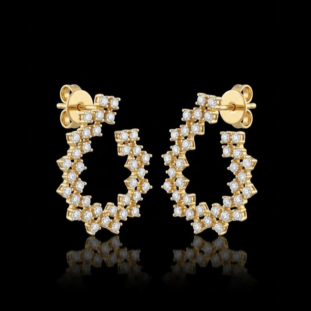 Criss-Cross Diamond Hoops — Diamantte Pune