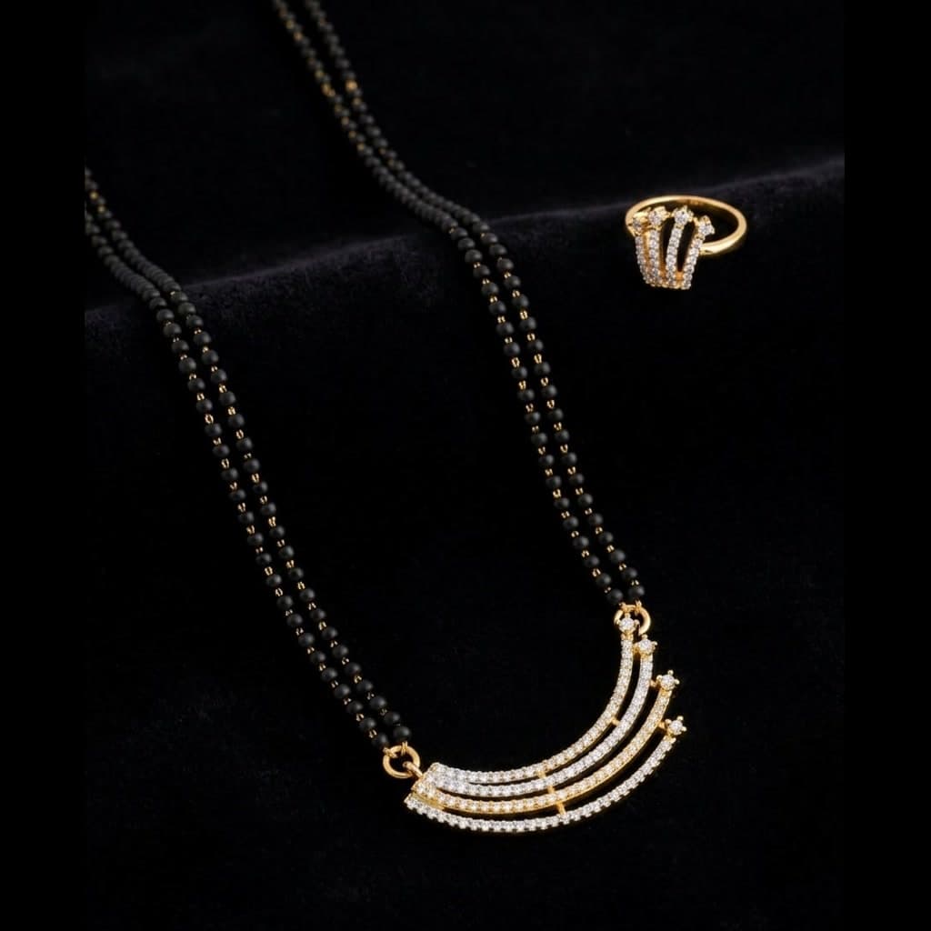 Tiered Diamond Mangalsutra & Ring Set — Diamantte Pune